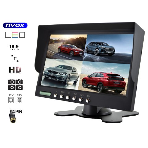 Monitorius LCD 7" HD 4PIN Nvox HM740HD